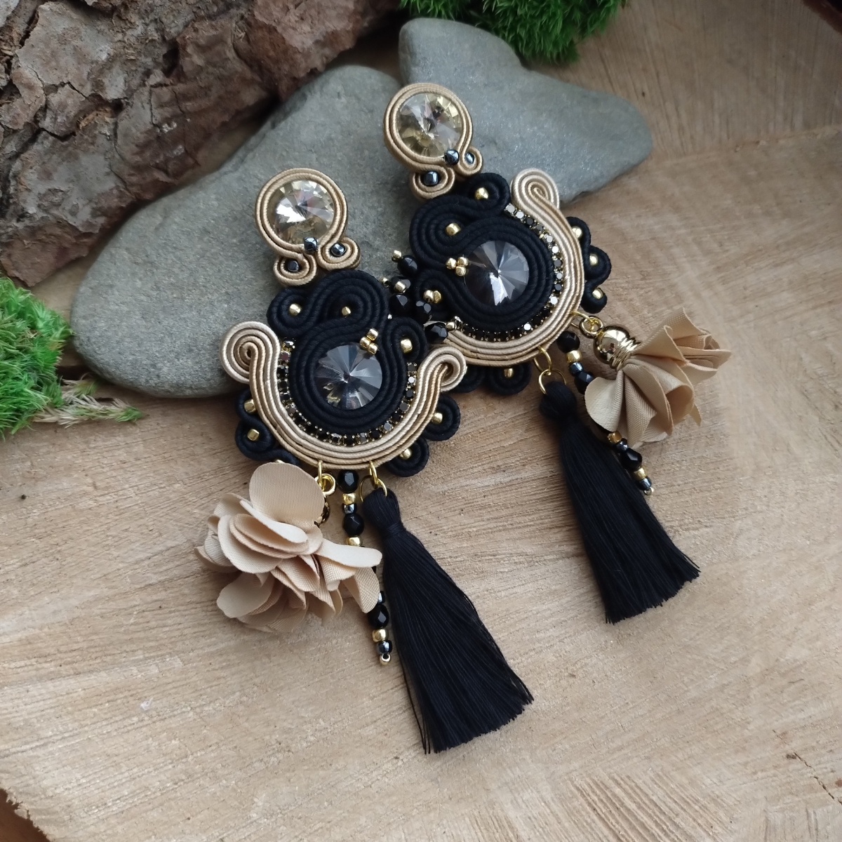 Kolczyki Boho Boho beż - obrazek 3