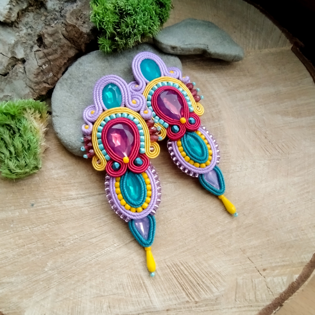 Kolczyki sople kolorowe