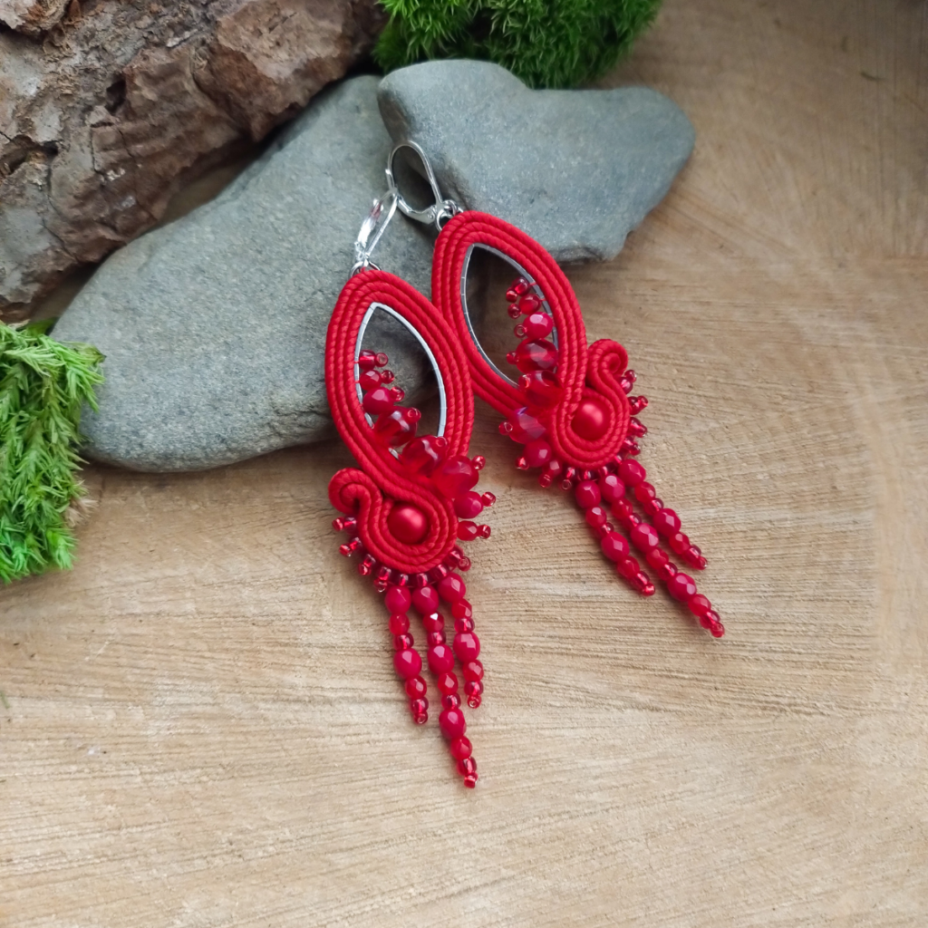 Kolczyki Silivia czerwone