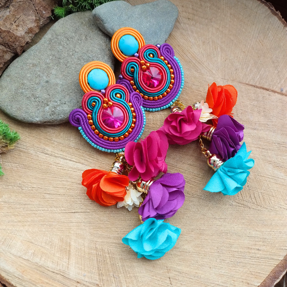 Kolczyki Boho Flowers