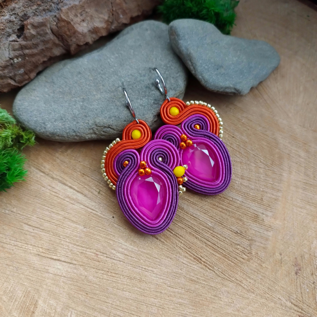 Kolczyki Valentina Fuksja