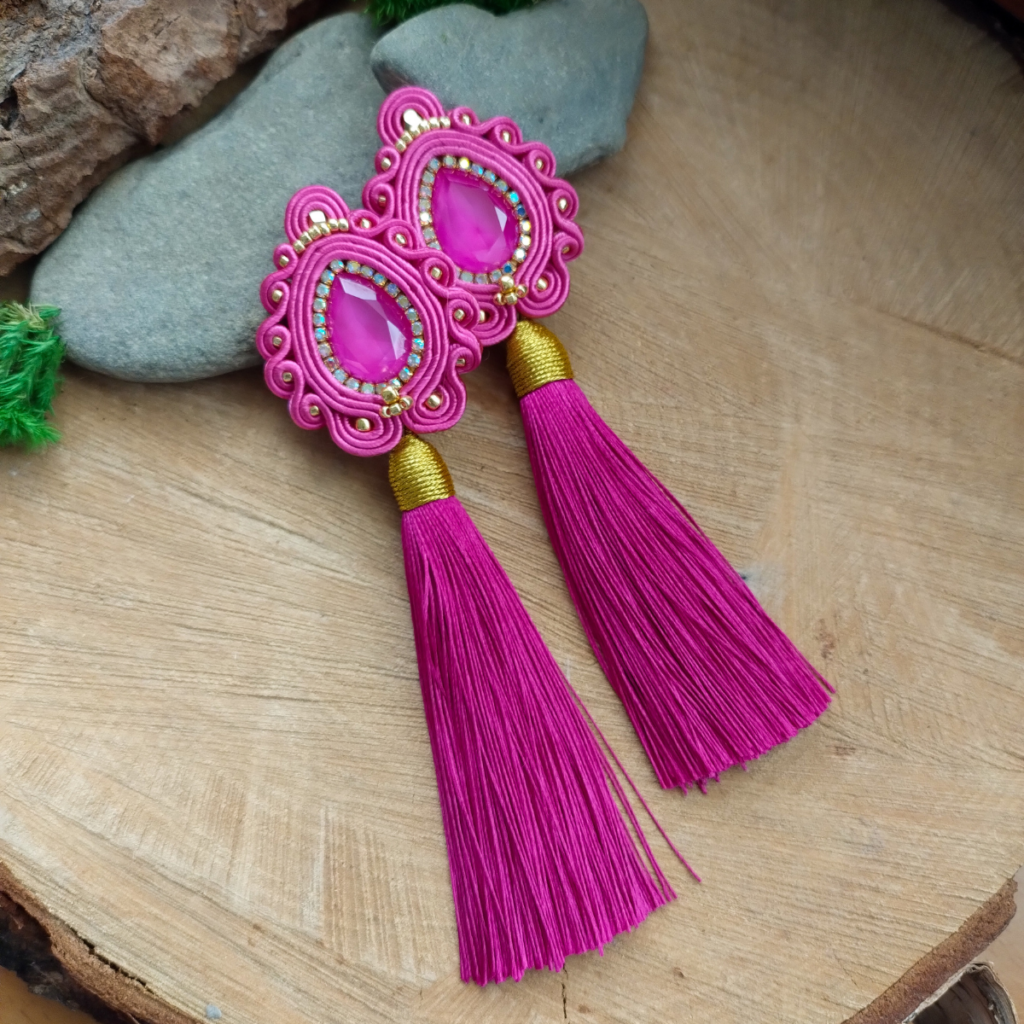 Kolczyki z Chwostem Fuksja