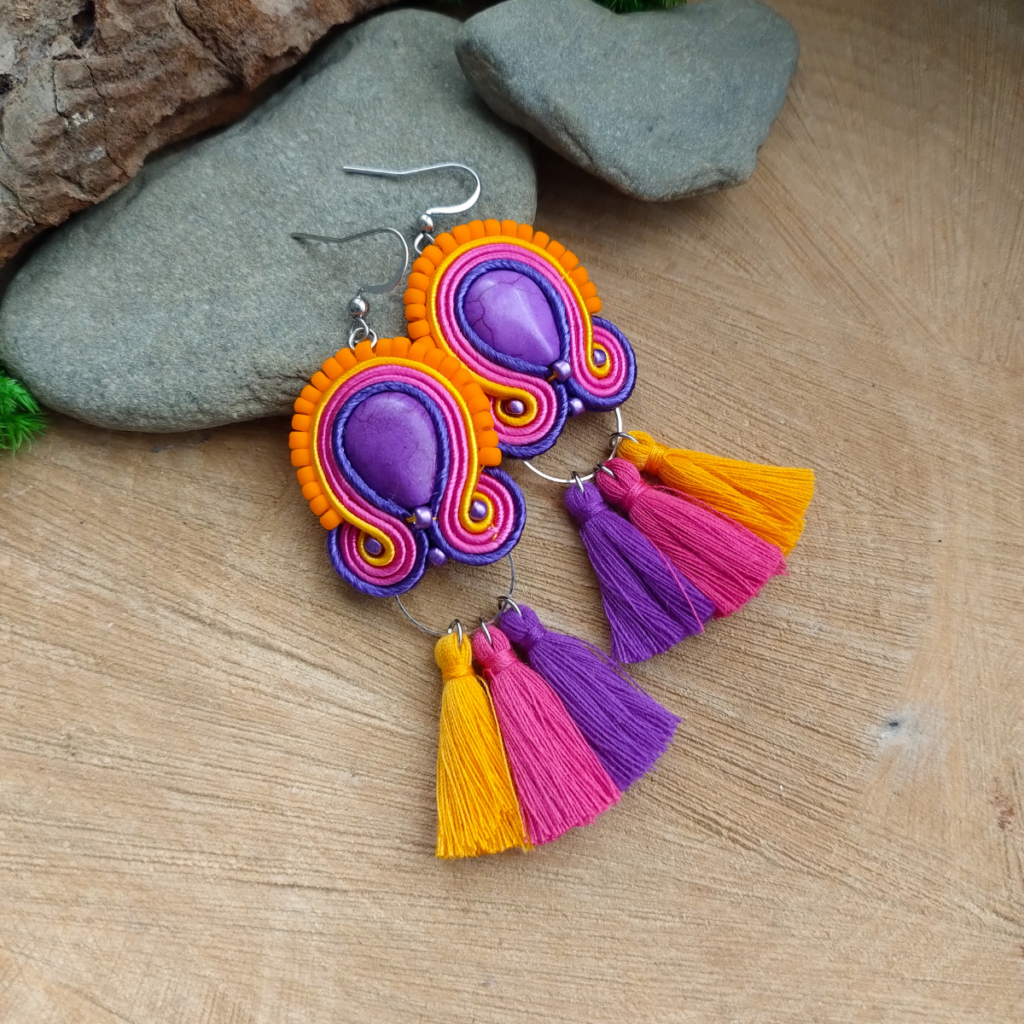 Kolczyki Lilu Kolor Fuksja